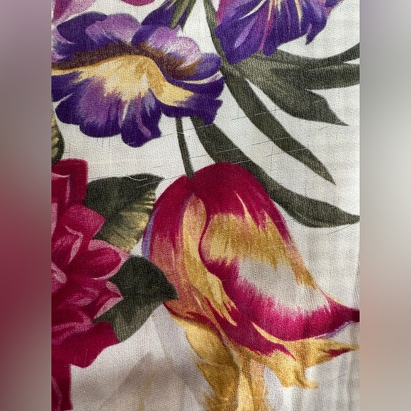 Vintage Floral Silk Scarf by Echo 58” x 16” - Picture 12 of 15